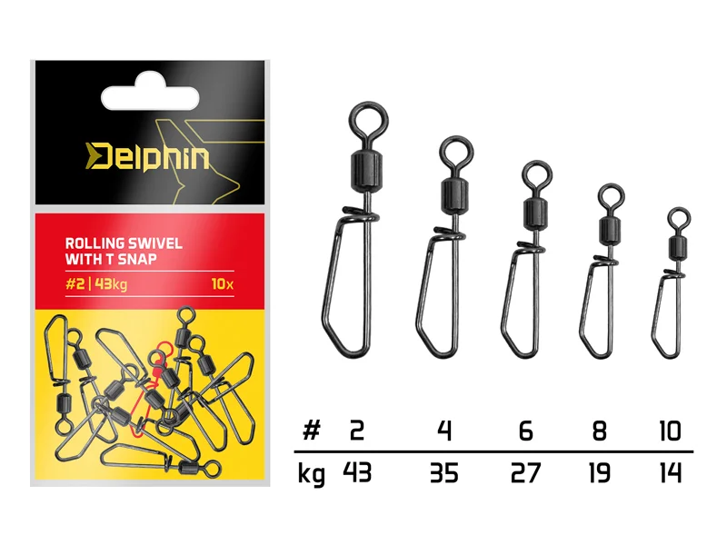 Szezonális akció Delphin – Rolling swivel with T snap / 10db