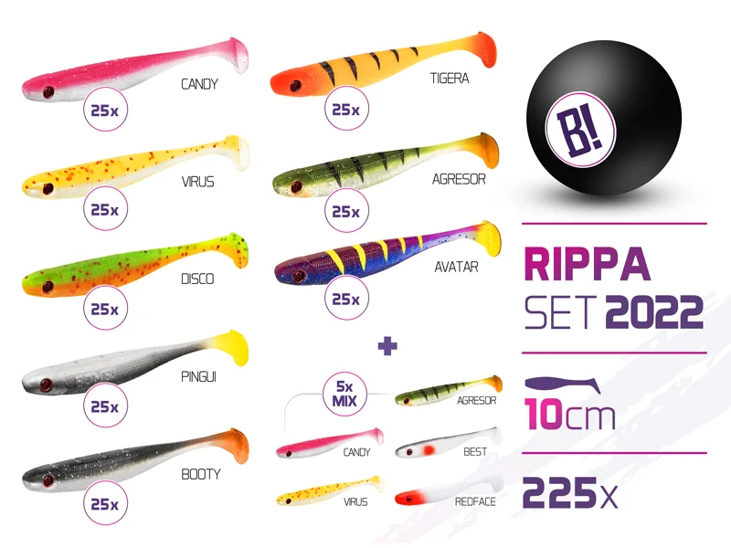 Delphin – BOMB Rippa csali szett 2022 színek 10cm / 225db Expressz szállítás