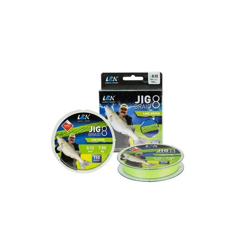 Kedvezményes ár L&K JIG BRAID LIME GREEN FONOTT ZSINÓR - 110M 0,15 mm