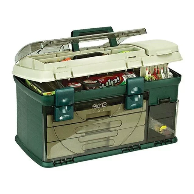 Vedd meg online Plano 737002 3 DRAWER BOX GRN/BEIGE W/1-23500