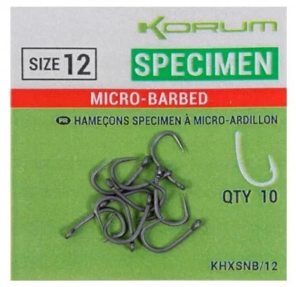 Kihagyhatatlan ajánlat Korum Xpert Specimen Micro Barbed Hooks (KHXSNB)
