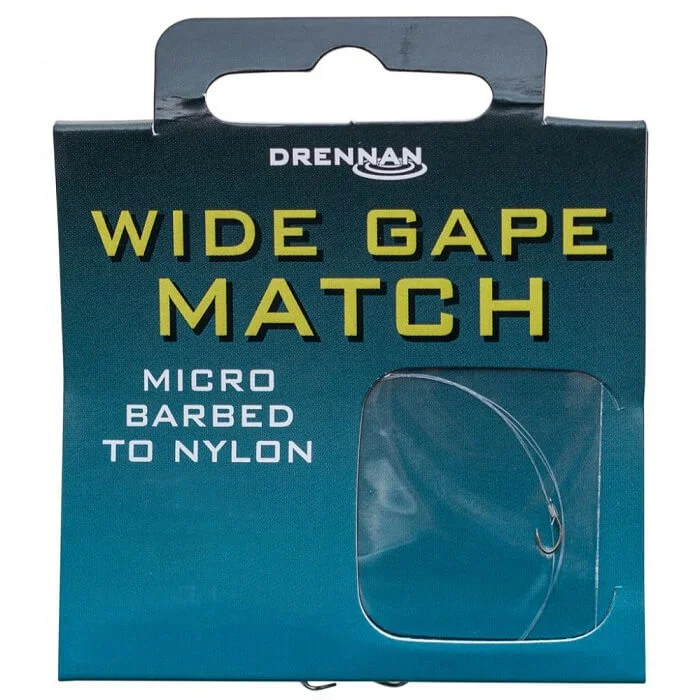 Különleges ajánlat Drennan Wide Gape Match Hooks To Nylon 35CM (HNWGMM016-022)