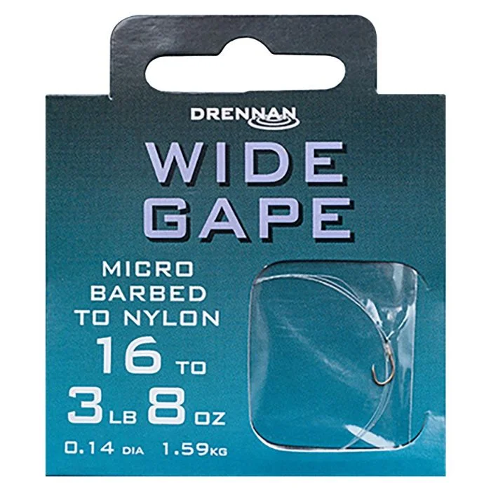 Drennan Wide Gape Hooks To Nylon 35CM (HNWDGM010-018) Bestseller
