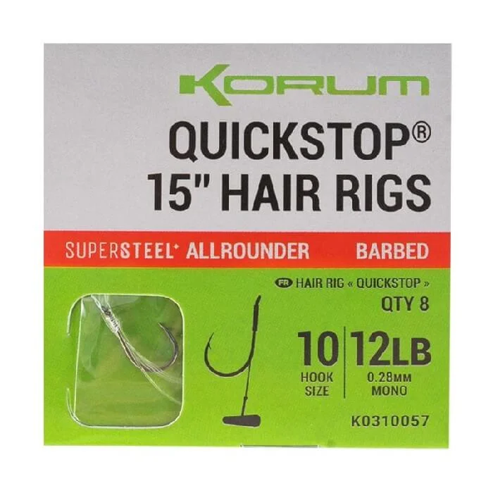 Korum Big Fish Quickstop Hair Rigs Barbed 38CM (K0310056-59) Biztonságos fizetés