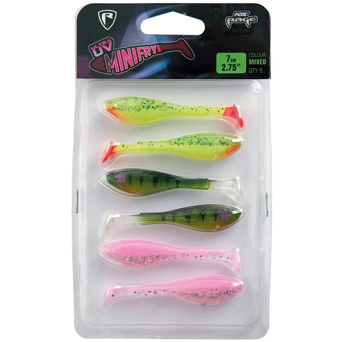 Fox Rage Mini Fry UV Mixed Colour Pack 7CM (NMC013-065) Gyors szállítás
