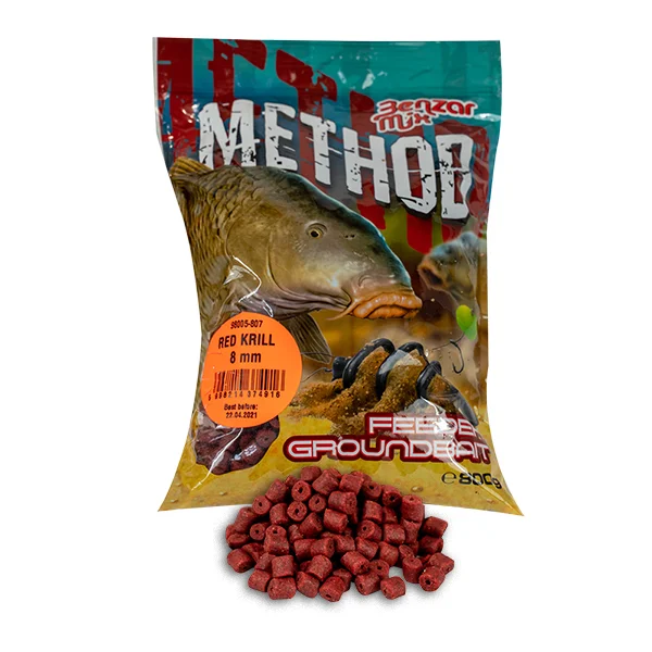 Kiárusítás BENZAR MIX SERIA METHOD PELLET 4MM RED KRILL 800GR ETETŐ PELLET