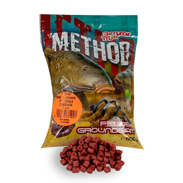 Legkelendőbb BENZAR MIX SERIA METHOD PELLET 8 MM 800G CSOKI-NARANCS ETETŐ PELLET