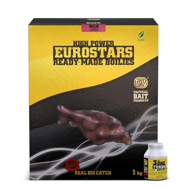 SBS EUROSTAR BOILIES+50ML DIP STRAWBERRY (eperlekvár) 1KG ETETŐ BOJLI Vásárlói kedvenc
