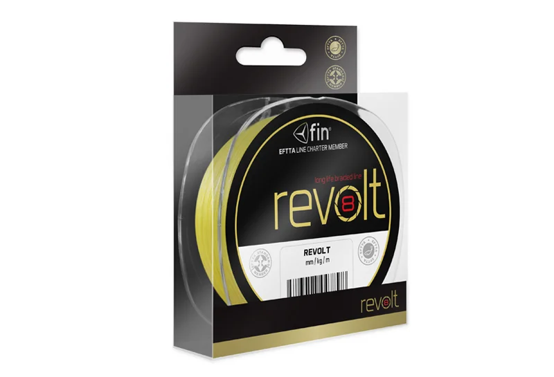 FIN Revolt 8X / 122m / fluo sárga-0,18mm 30,4lbs fonott zsinór Legkelendőbb