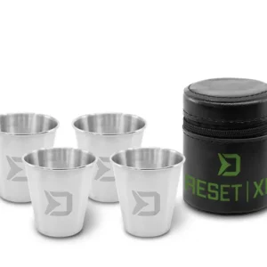 Kiárusítás DELPHIN RESET XL 4v1 Rozsdamentes acél pálinkáspohár készlet