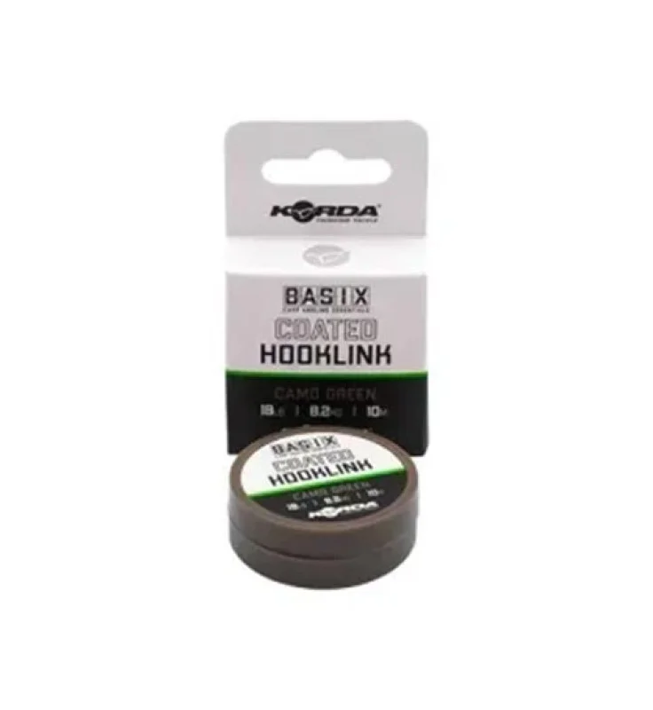 Olcsó Korda - Basix Coated Hooklink - Bevonatos Fonott Előkezsinór - 10m 18lb