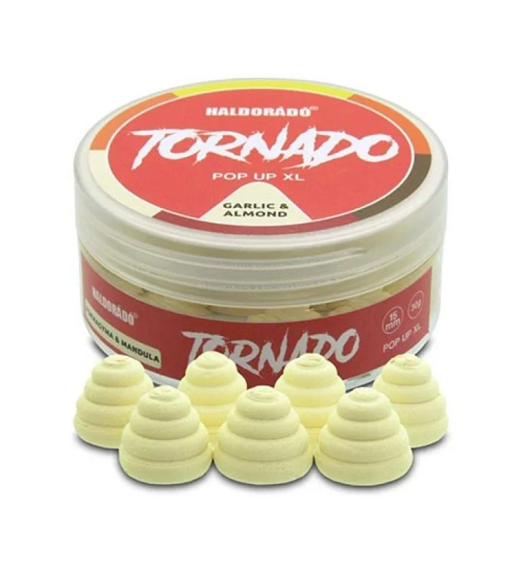 Végkiárusítás Haldorádó - TORNADO Pop Up XL 15 mm - Fokhagyma & Mandula