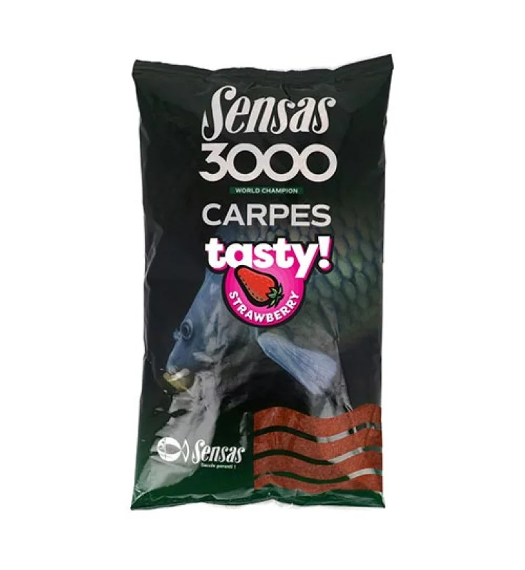 Sensas - 3000 Carp Tasty Strawberry - (ponty eper) - 1kg Gyors kiszállítás