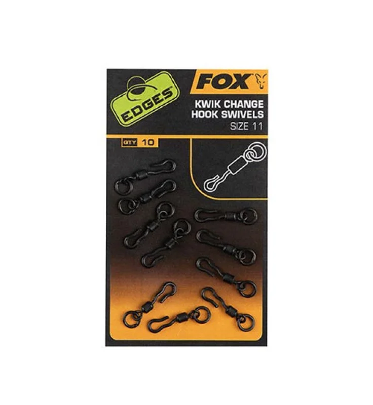 Fox - Edges Kwik Change Hook Swivels Size 11 x 10 - Forgó Olcsó