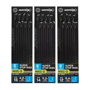 "Matrix - MXC-3 Size 14-es Barbless 0.165mm 6"" (15cm) Super Stop Rig" (-30) Csak ma