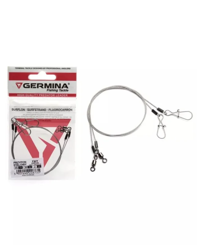 Szuper akció GERMINA 1x7 surfstrand acél előke 9kg 30cm 2 db/cs