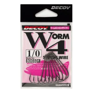 Alacsony ár DECOY horog worm 4 strong wire 4/0