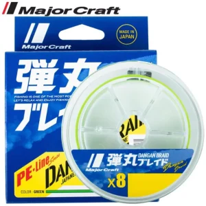 Vedd meg online Major Craft Dangan Braid X8 150m 0,128mm- PE0.6 fonott zsinór