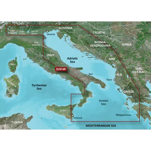 Expressz kézbesítés GARMIN Bluechart G3 Italy & Adria - hajózási térkép