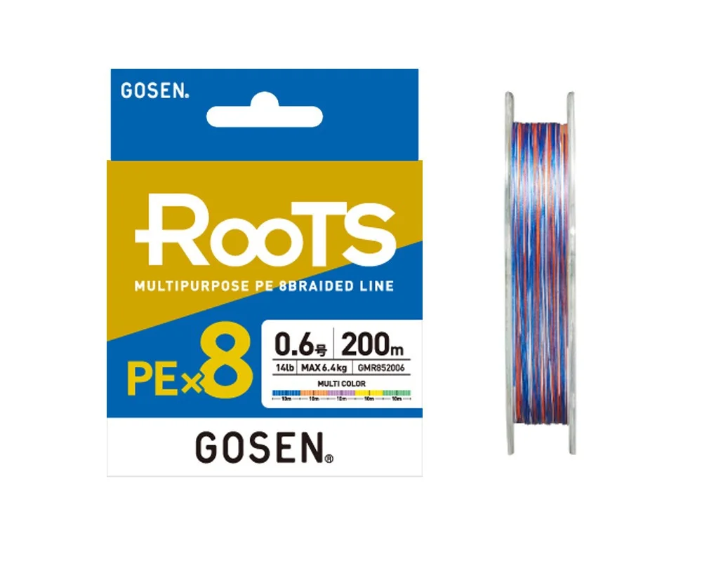 Gosen Roots PE X8 - PE 1.5 - 200m - 0.205mm - Multi Color Olcsóbb