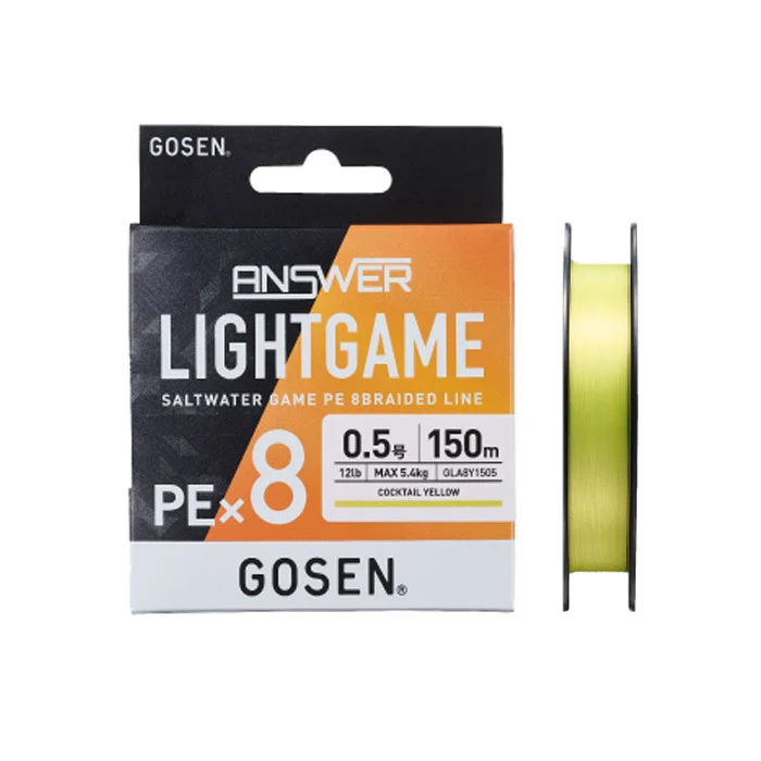 Gosen Answer Lightgame PE X8 - PE0.5 - 150m - 0.121mm - Cocktail Yellow Gyors kiszállítás
