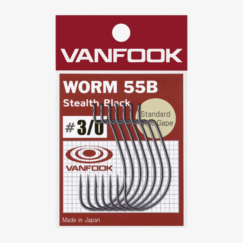 Szezonális akció Vanfook Worm-55B Stealth Black - 1/0 - 7db
