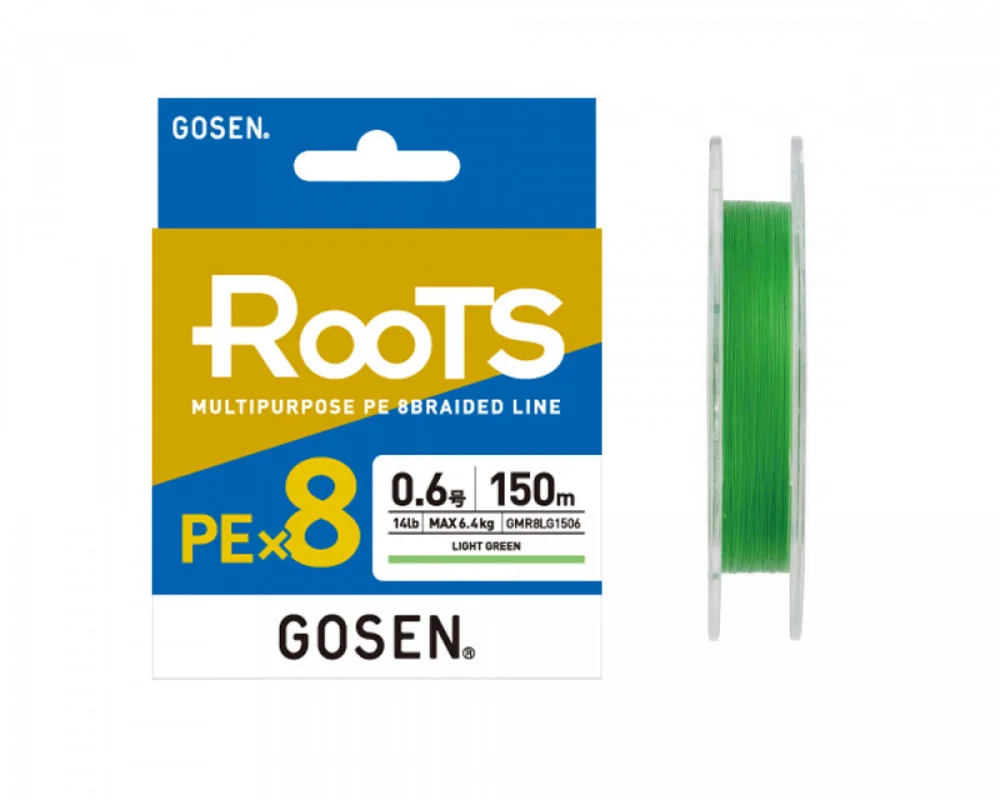 Gosen Roots PE X8 - PE 0.6 - 150m - 0.128mm - Light Green Legkelendőbb