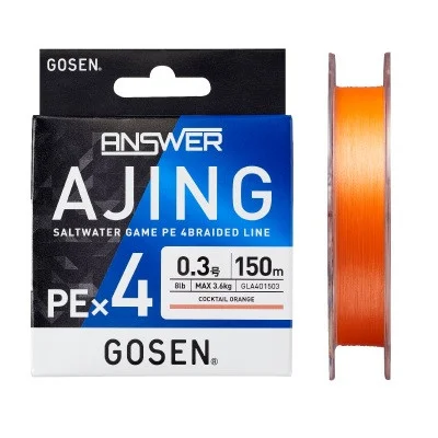 Gosen Answer Ajing PE X4 - PE 0.3 - 150m - 0.089mm - Cocktail Orange Prémium