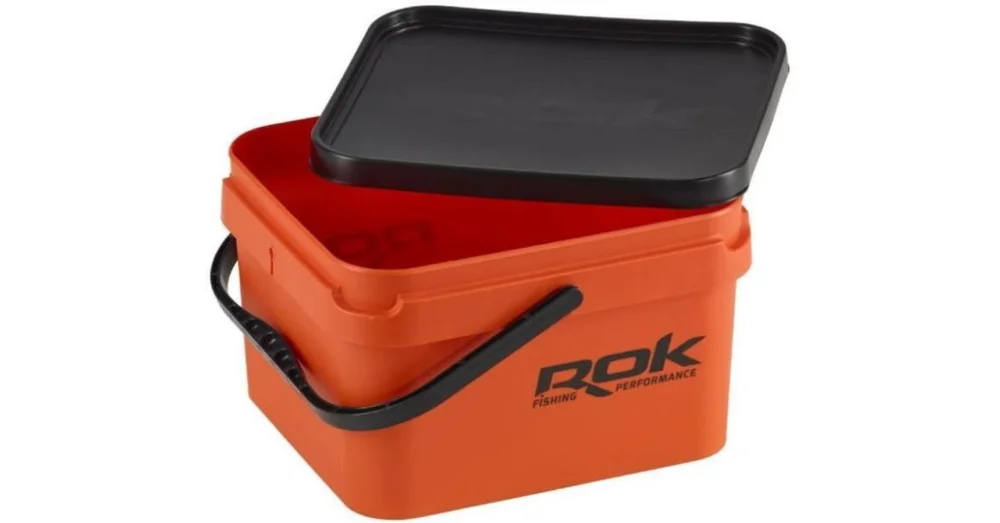 ROK FISHING SZÖGLETES VÖDÖR TETŐVEL NARANCS/FEKETE - 10L Exkluzív ajánlat