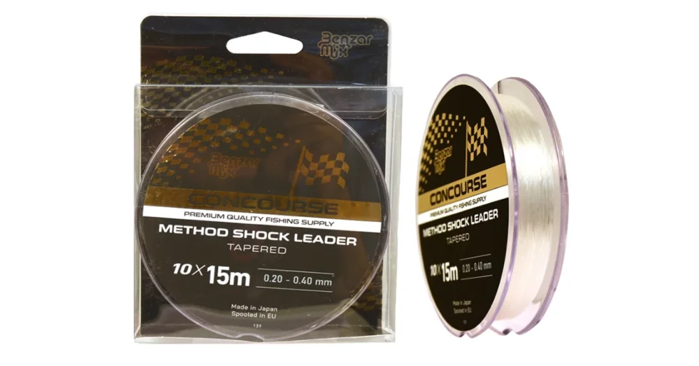 Gyors kiszállítás BENZAR CONCOURSE METHOD TAPERED SHOCK LEADER 10X15M