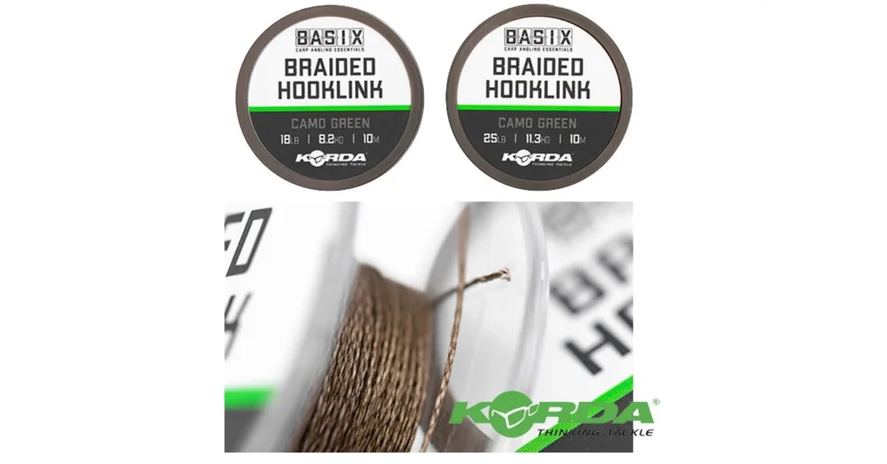 KORDA BASIX BRAIDED HOOKLINK FONOTT ELŐKEZSINÓR 10M Legnépszerűbb