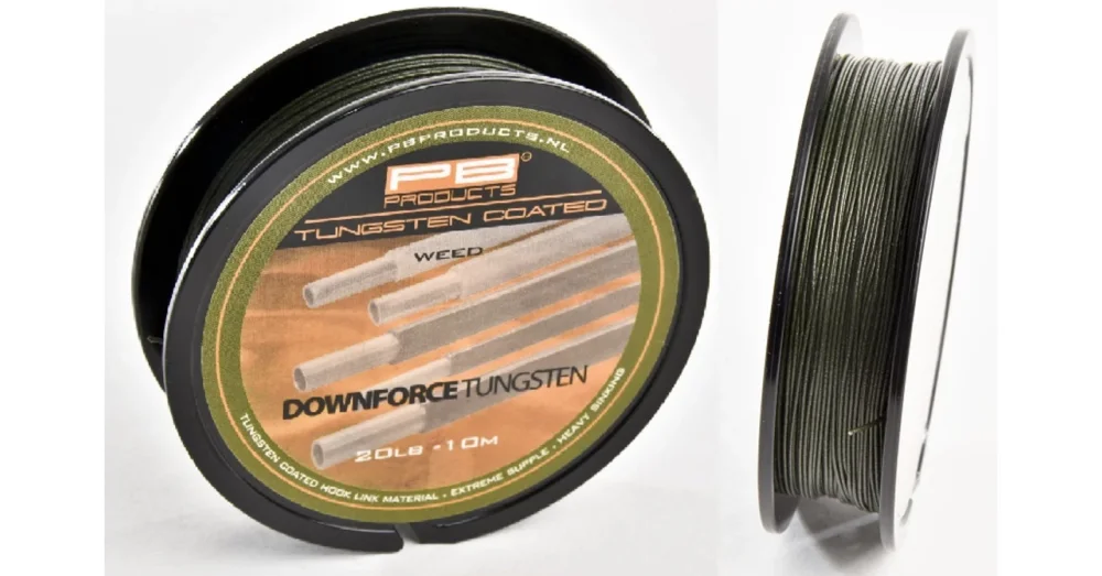 Árcsökkenés PB PRODUCTS DOWNFORCE TUNGSTEN BEVONATOS FONOTT ELŐKEZSINÓR 10M 20LB WEED