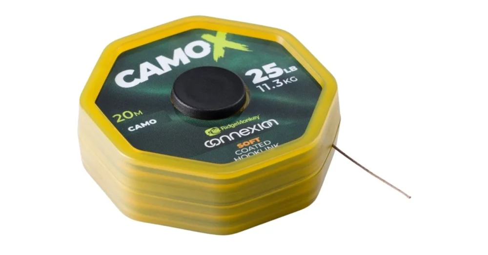 RIDGEMONKEY CAMOX SOFT COATED HOOKLINK ELŐKEZSINÓR 20M 25LB/11,3KG Vedd meg most